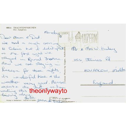 Trachtenparchen,Die Jungfrau, Switzerland, Gyder, Postcard