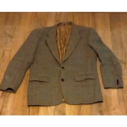 Vintage Harris Tweed St Michaels Jacket Mens 42R Green Pure Wool Country Blazer