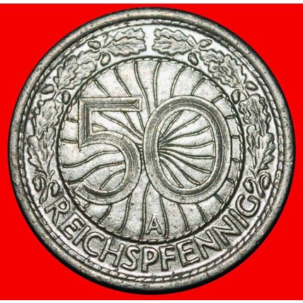 Ⰶ EAGLE (1927-1938): GERMANY ★ 50 PFENNIGS 1937A UNCOMMON ★LOW START★NO RESERVE