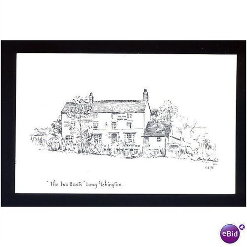 Warwickshire LONG ITCHINGTON Two Boats Inn Art Postcard by Bamford