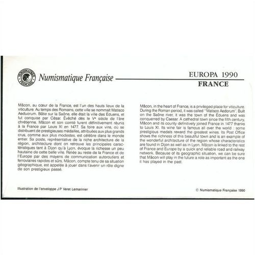 France FDC 1990 - SG 2978-2979 - Europa Post Office Buildings x 2 covers