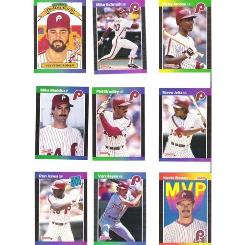 1989 Donruss baseball Philadelphia Phillies team set 25 cards- Schmidt