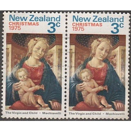 New Zealand 1975 3c Value. Christmas. Very Fine Used Pair