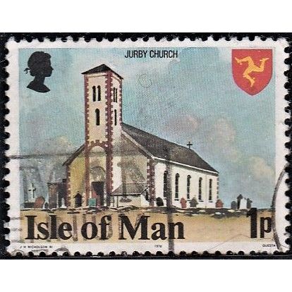 ISLE of MAN, 1978 1p Jurby Church perf 14, SG 112A (Scott #114), used