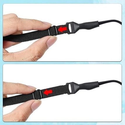 6 Pcs Adjustable Glasses Strap Silicone Lanyard Sunglasses Cord Black UK Stock