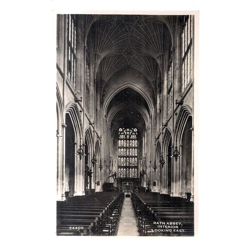 BATH ABBEY, INTERIOR , BATH. unused vintage postcard by Harvey Barton =