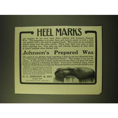 1902 S.C. Johnson Prepared Wax Ad - Heel Marks