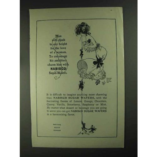 1903 Nabisco Sugar Wafers Ad - Man Will Climb