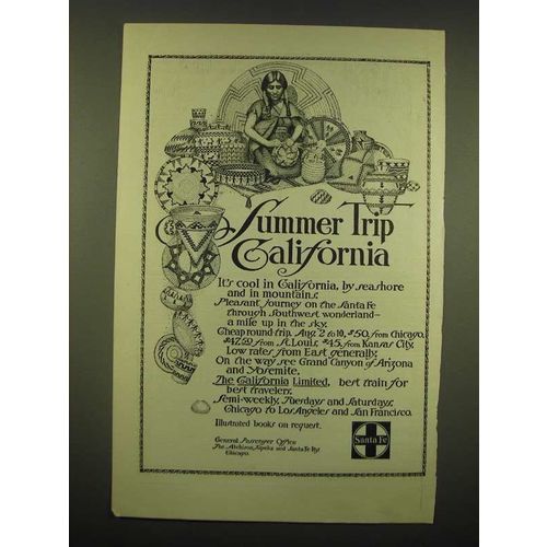 1902 Santa Fe Railroad Ad - Summer Trip California