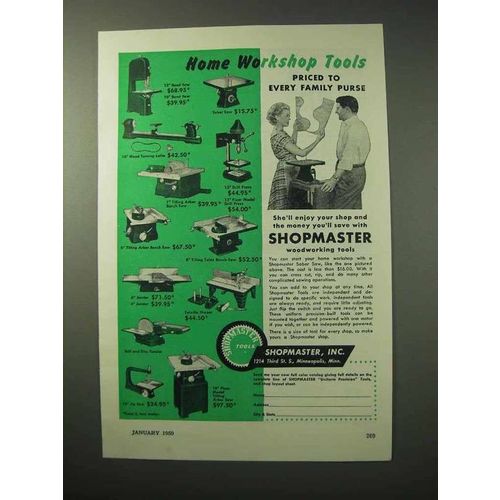 1950 Shopmaster Home Workshop Tools Ad - Band Saw