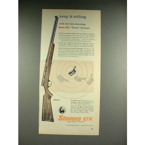 1958 Stevens 87K Scout Carbine Gun Ad!
