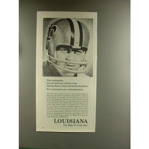 1967 Louisiana State Ad w/ Saints Jimmy Taylor