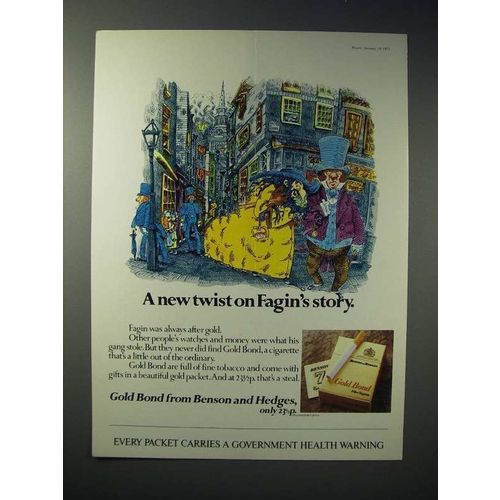 1973 Benson and Hedges Gold Bond Cigarette Ad - Fagin