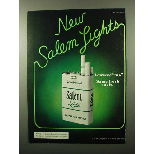 1975 Salem Lights Cigarettes Ad - New Salem Lights