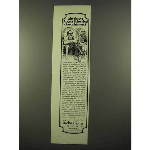 1975 Sebastiani Vineyards Wine Ad - Change His Ways