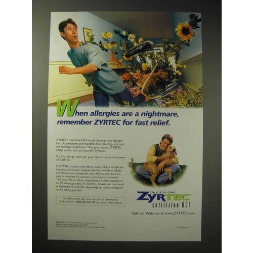 1998 Pfizer Zyrtec Ad - When Allergies Are a Nightmare