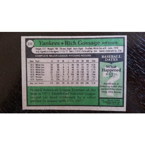 1979 Topps Card # 225 Rich Gossage Excellent (5) New York Yankees