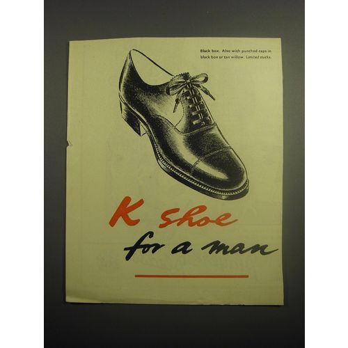 1948 K Shoes Ad - For a man
