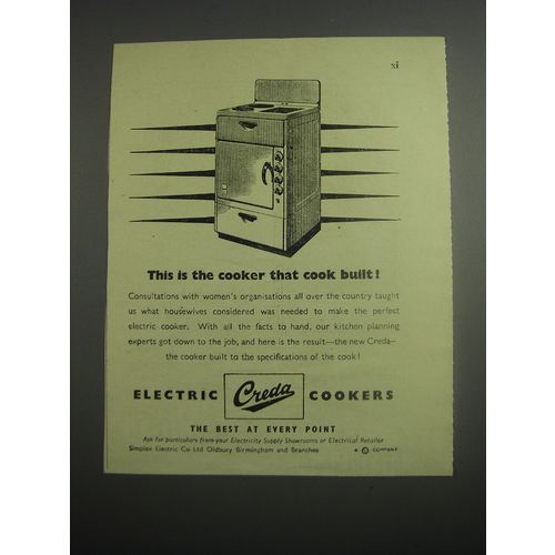 1948 Creda Electric Cookers Ad - This is the cooker that cook built