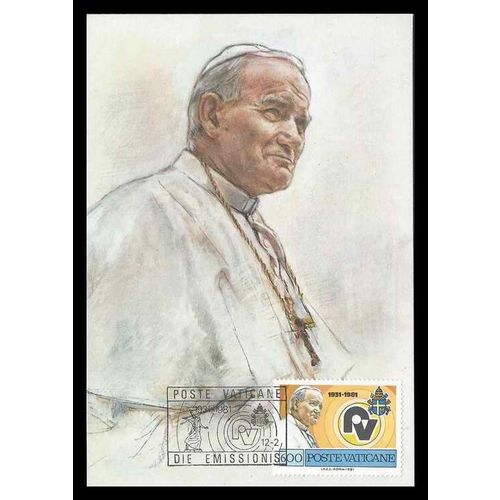 Vatican Papal Pope John Paul, 1981 Maximum Card Italy