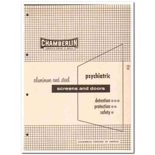 CHAMBERLIN COMPANY 1962 psychiatric screens windows vintage catalog