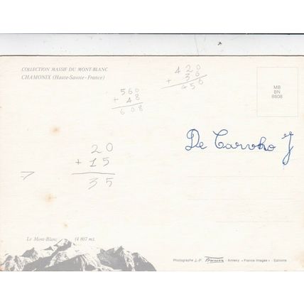 Mont Blanc Massif France Postcard used VGC