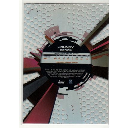 2015 Topps High Tek Dots Johnny Bench baseball card #HT-JB – HOF Reds