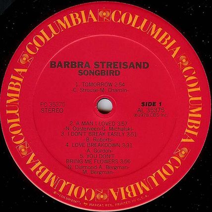 Columbia stereo LP #PC-35375 - "Songbird" - Barbra Streisand