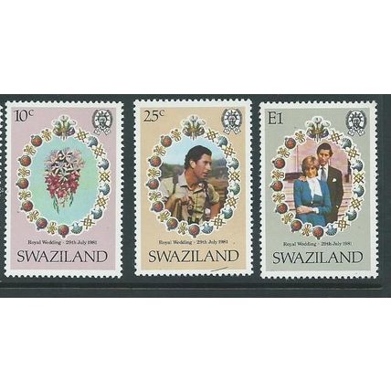 swaziland stamps royalty charles and diana sg376 sg 376 mnh 1981