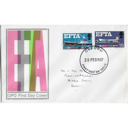 GB 1967 EFTA set GPO FDC Oxford pm
