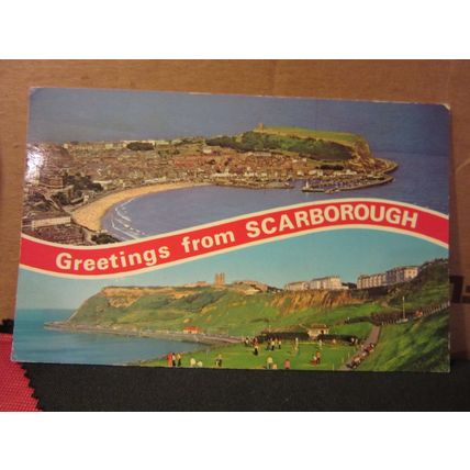 multiview, SCARBOROUGH, YORKSHIRE. used postcard, by E T W Dennis 1984 pm =