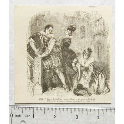 1860s engraving - Like a flourishing young gallant, newly come to his land
