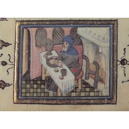 Feasting Medieval Book Of Hours Belgium Flemish Postcard