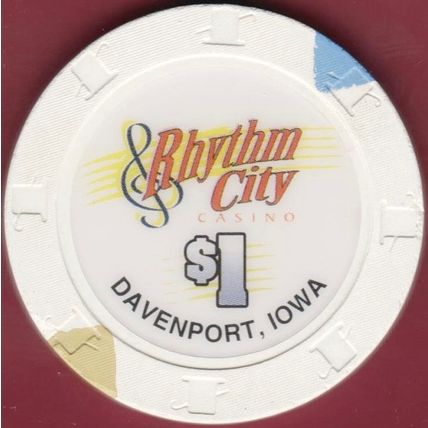 Rhythm City. $1 Casino Chip. Davenport, IA. I59.