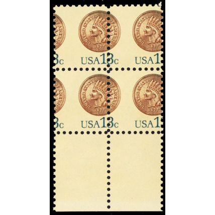 1734, Mint NH 13¢ Misperf Shift Block Freak Error * Stuart Katz
