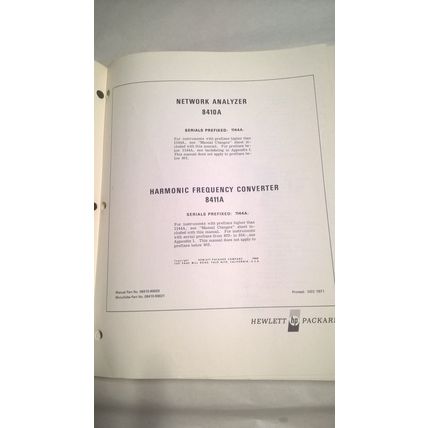Hewlett Packard Network Analyzer 8410A, Harmonic Frequency Converter 8411A