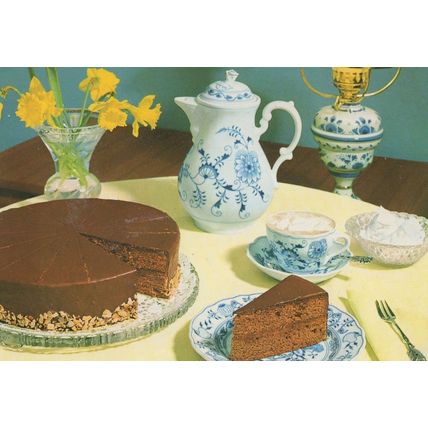 Sachertorte Austrian Cake Cookery Recipe Postcard