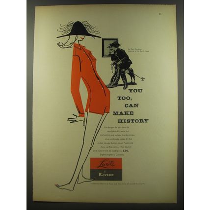 1956 Kayser Catnapper Pajamas Ad - You too, can make history