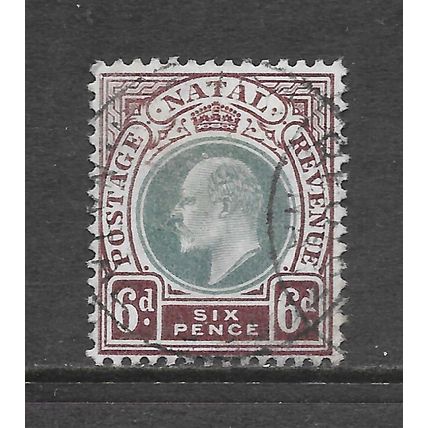 NATAL 1902 KE7 SG135 135 SG 6d SIX PENCE CDS PMK WMK CA
