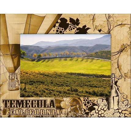 Temecula California Laser Engraved Wood Picture Frame Landscape (5 x 7)