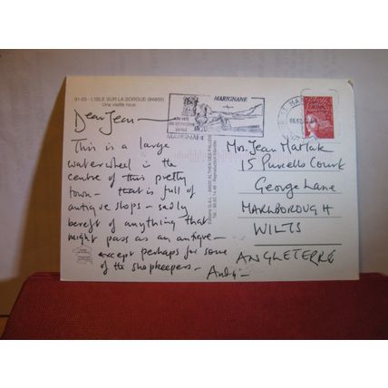WATERWHEEL, ISLE-SUR-LA-SORGUE, FRANCE used postcard 2002 pm =