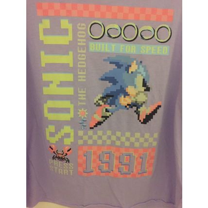NEW Girls' Sonic the Hedgehog Short Sleeve Lavender XL T-Shirt