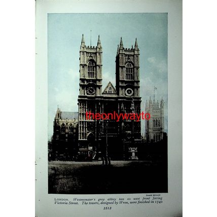 Westminster Abbey, London (St Paul's & Amen Court On Reverse), Book Illustration
