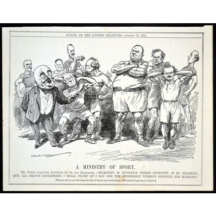 MINISTRY OF SPORT 1913 Leonard Raven-Hill PUNCH CARTOON PAGE