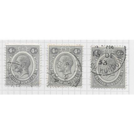 BRITISH HONDURAS 1922 KG5 4c GREY USED SG130 130 SG