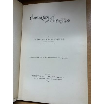 RARE* 1893 "CLOISTER LIFE IN THE DAYS OF COEUR DE LION" ANTIQUE BOOK (P7)