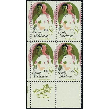 1436, Mint NH 8¢ - Unbelievable Color Shift ERROR Zip Block - Stuart Katz