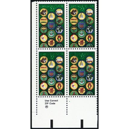 2251, Mint NH 22¢ - Heavily Over Inked Zip Block Error - Stuart Katz