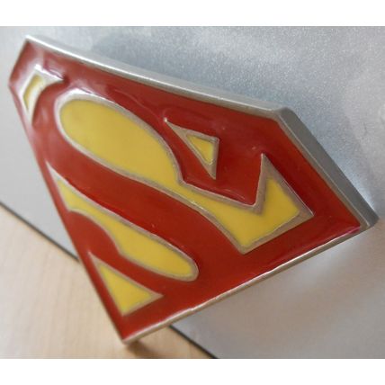 SUPERMAN Belt Buckle - Enamelled Metal - DC Comics Superhero Man Of Steel