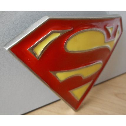 SUPERMAN Belt Buckle - Enamelled Metal - DC Comics Superhero Man Of Steel